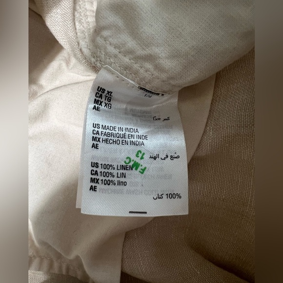 Club Room Luxury 100% Linen Pants Men’s XL Ivory Elastic Waist Drawstring 38x30 - Picture 6 of 10